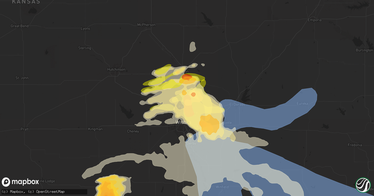 Hail map in Valley Center, KS on April 30, 2024