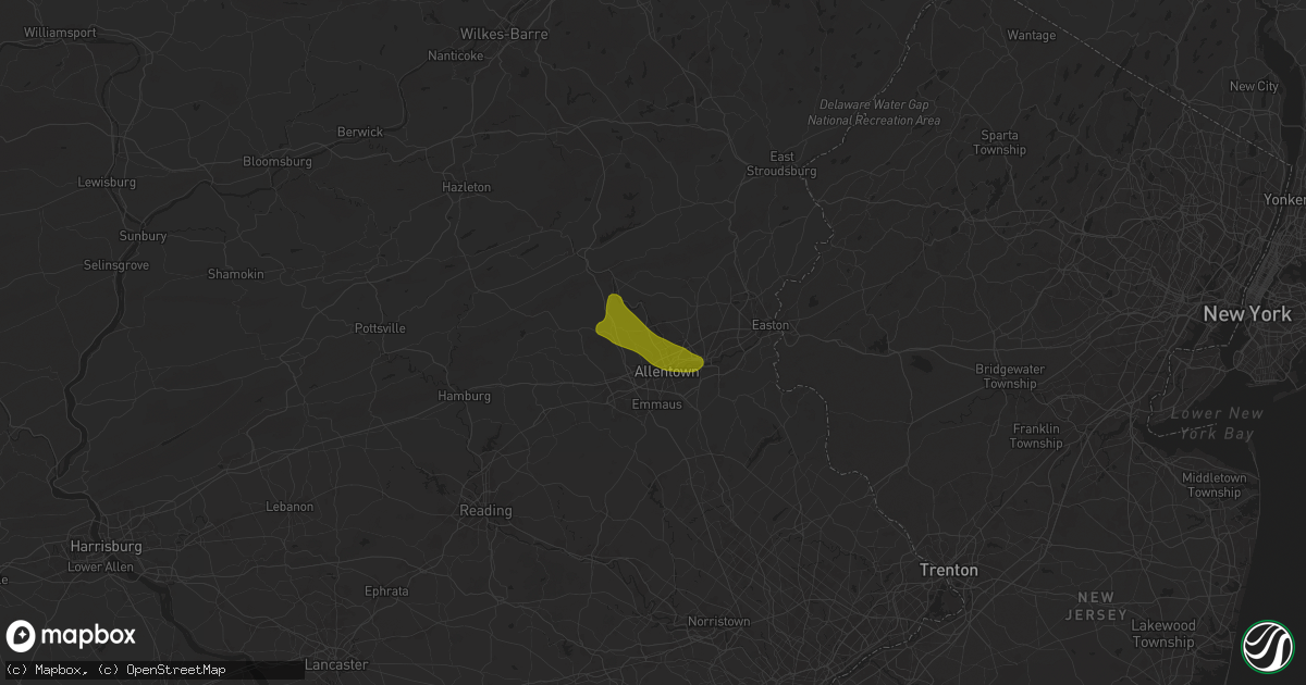 Hail map in Whitehall, PA on April 30, 2024