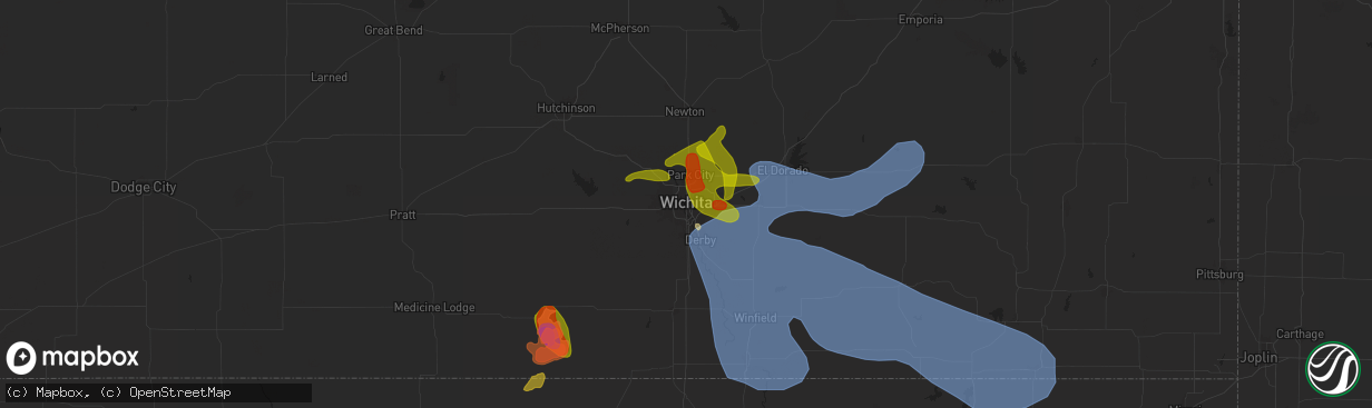 Hail map in Wichita, KS on April 30, 2024