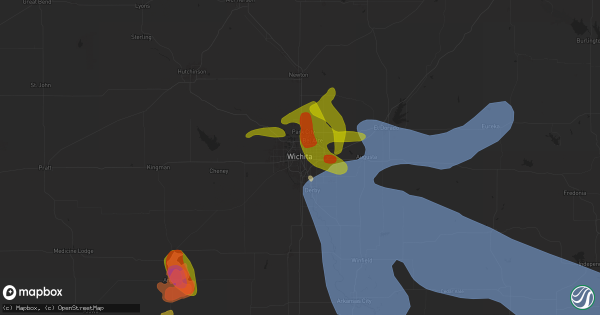 Hail map in Wichita, KS on April 30, 2024