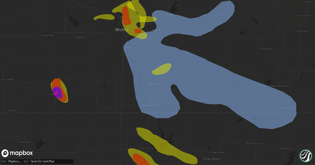 Hail map in Winfield, KS on April 30, 2024
