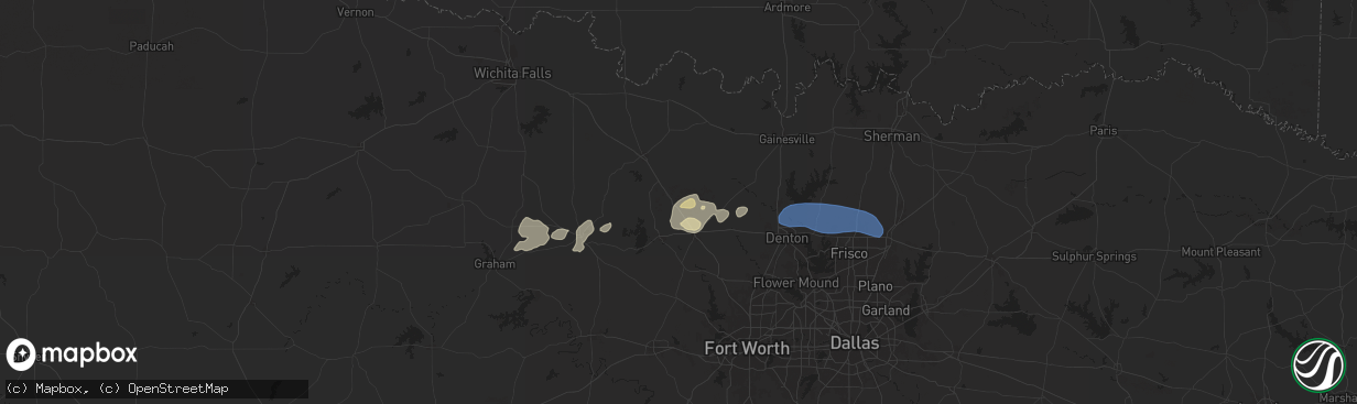 Hail map in Alvord, TX on April 30, 2025