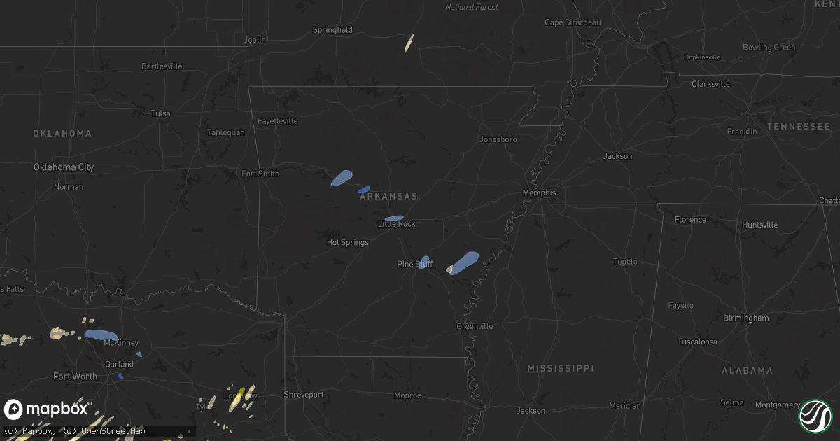 Hail map in Arkansas on April 30, 2025