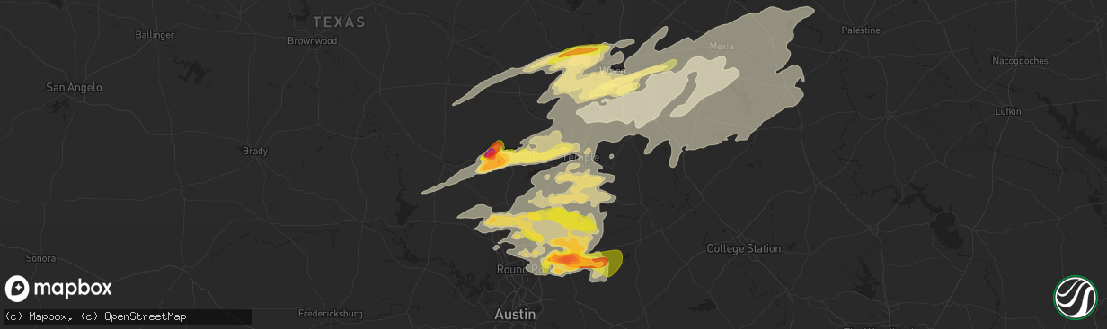 Hail map in Belton, TX on April 30, 2025