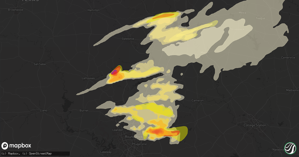 Hail map in Belton, TX on April 30, 2025