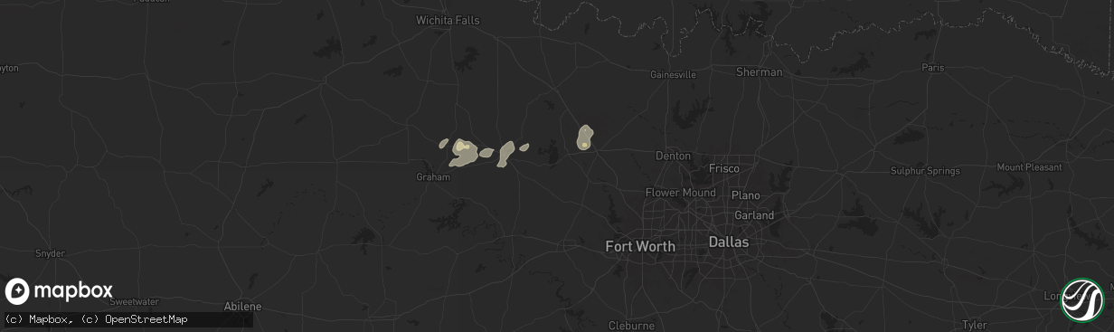Hail map in Bridgeport, TX on April 30, 2025