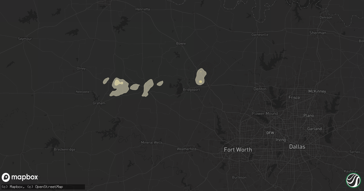 Hail map in Bridgeport, TX on April 30, 2025
