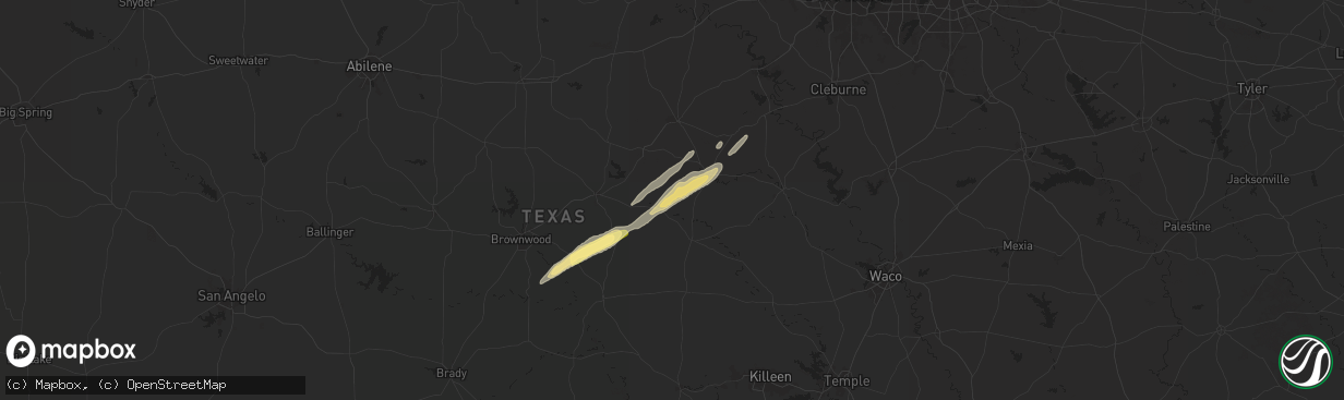 Hail map in Carlton, TX on April 30, 2025