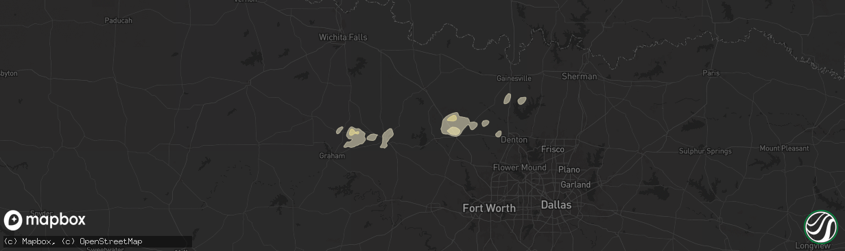 Hail map in Chico, TX on April 30, 2025