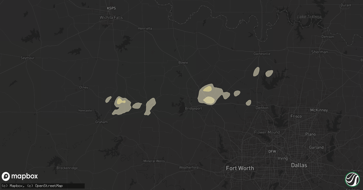 Hail map in Chico, TX on April 30, 2025