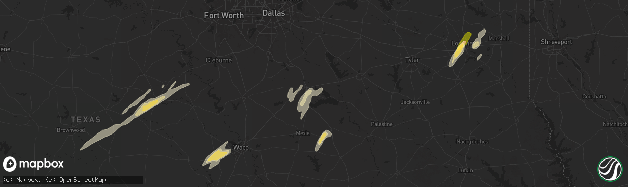 Hail map in Corsicana, TX on April 30, 2025