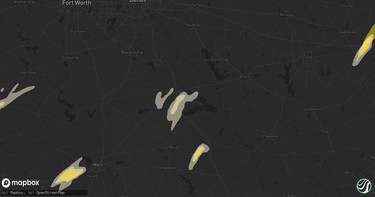 Hail map in Corsicana, TX on April 30, 2025