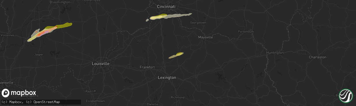 Hail map in Cynthiana, KY on April 30, 2025
