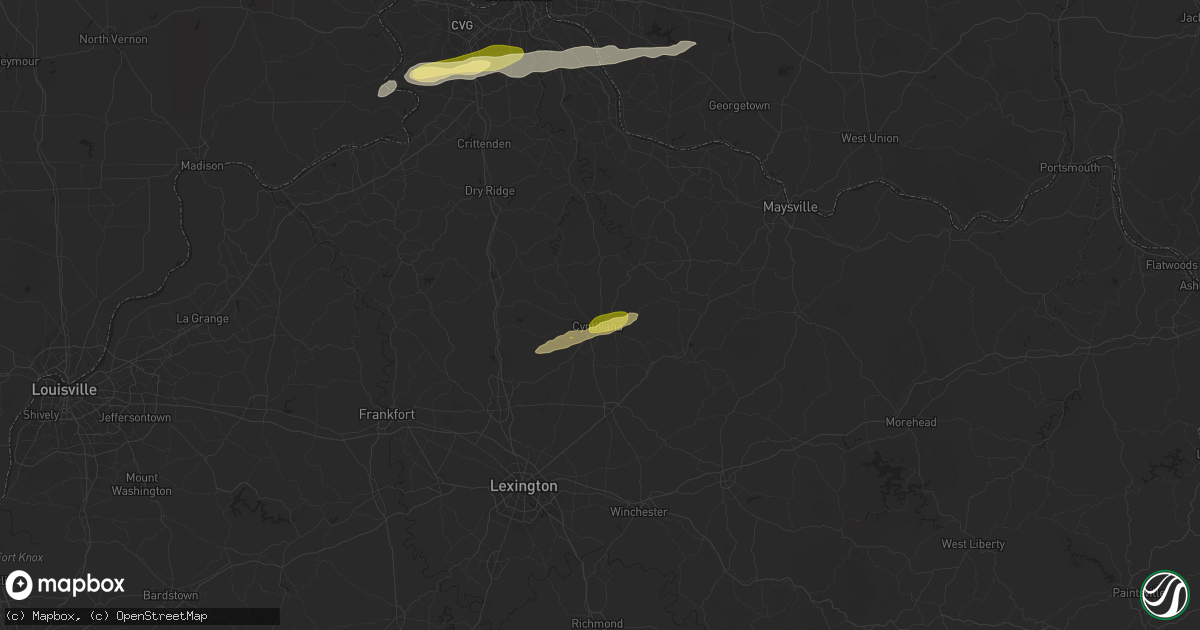 Hail map in Cynthiana, KY on April 30, 2025