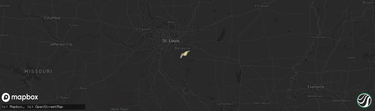 Hail map in Freeburg, IL on April 30, 2025