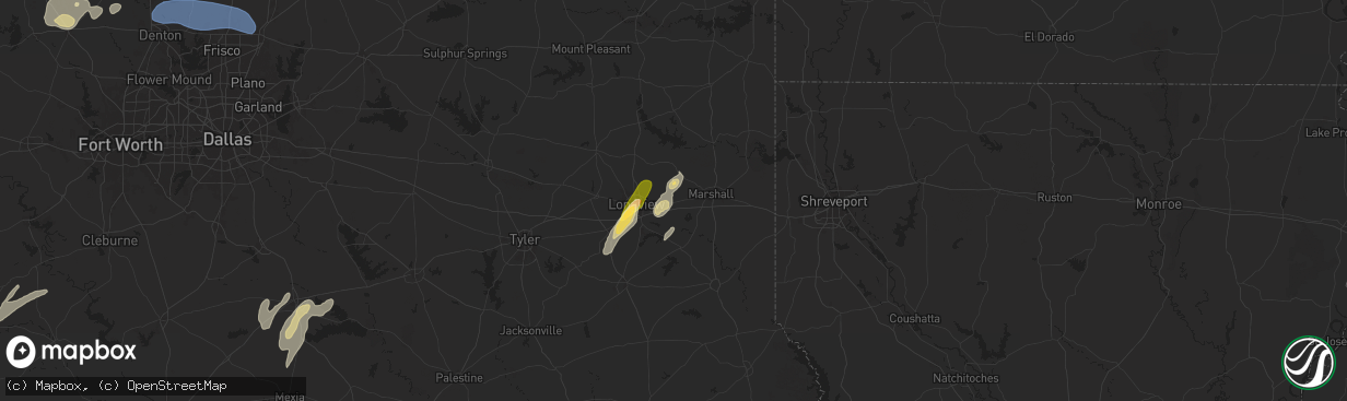 Hail map in Hallsville, TX on April 30, 2025