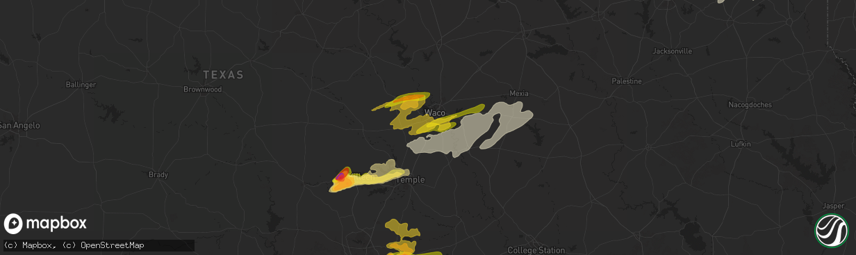 Hail map in Hewitt, TX on April 30, 2025