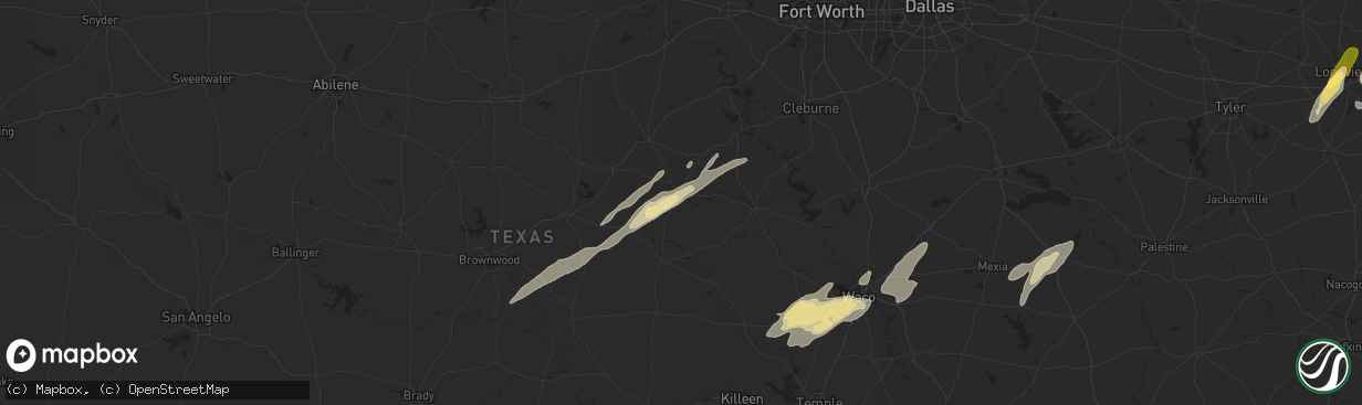 Hail map in Hico, TX on April 30, 2025
