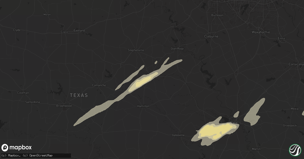 Hail map in Hico, TX on April 30, 2025