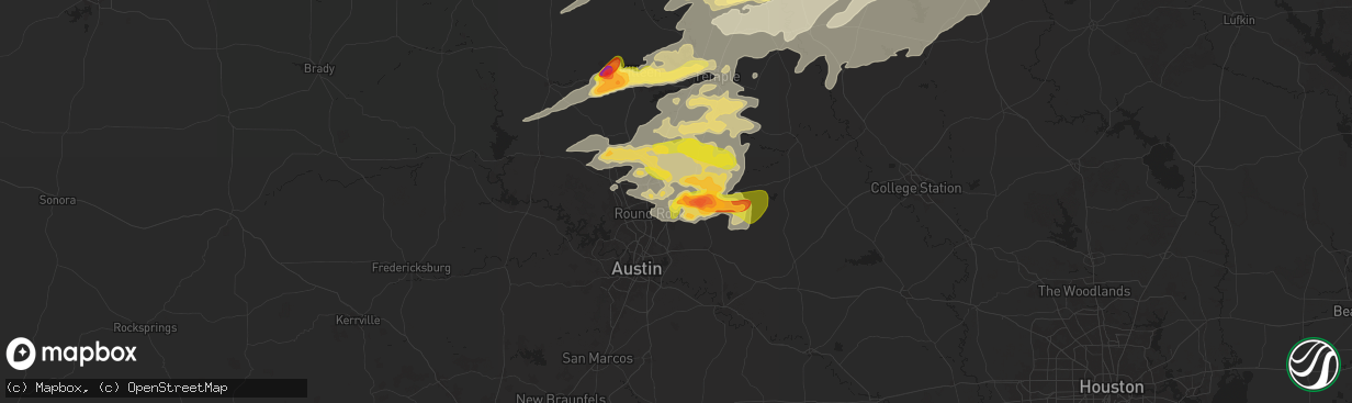 Hail map in Hutto, TX on April 30, 2025