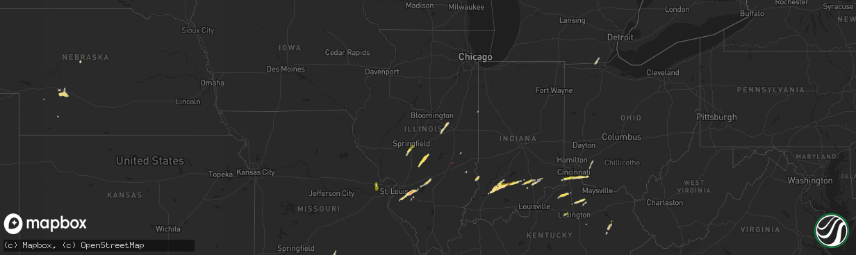 Hail map in Illinois on April 30, 2025