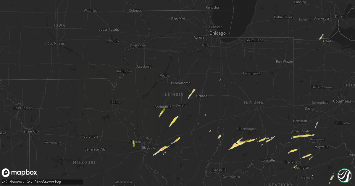 Hail map in Illinois on April 30, 2025