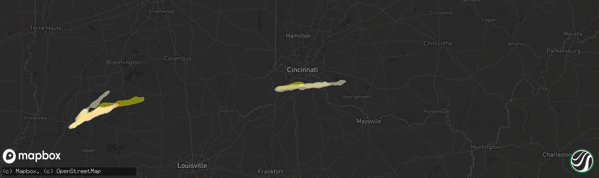 Hail map in Independence, KY on April 30, 2025