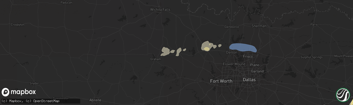 Hail map in Jacksboro, TX on April 30, 2025