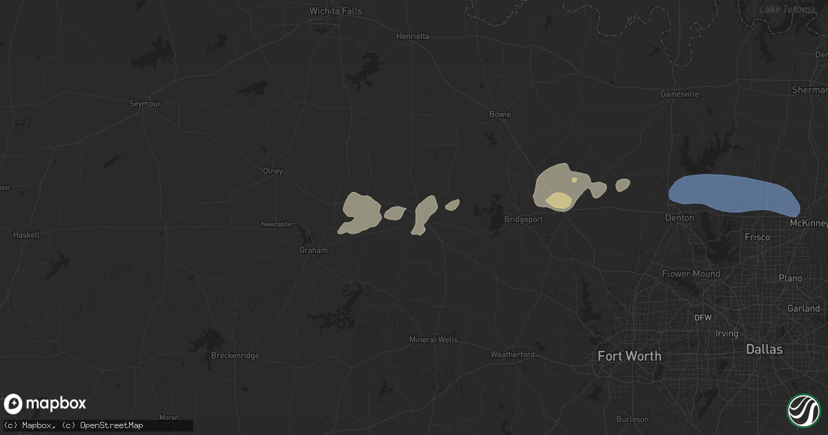 Hail map in Jacksboro, TX on April 30, 2025
