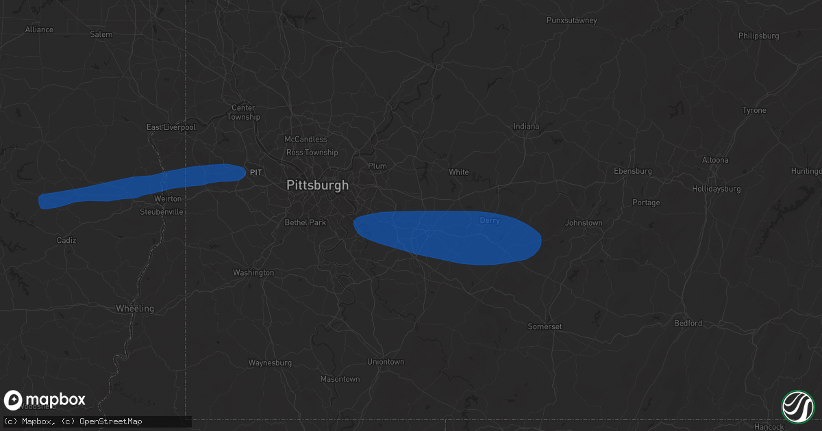 Hail map in Jeannette, PA on April 30, 2025