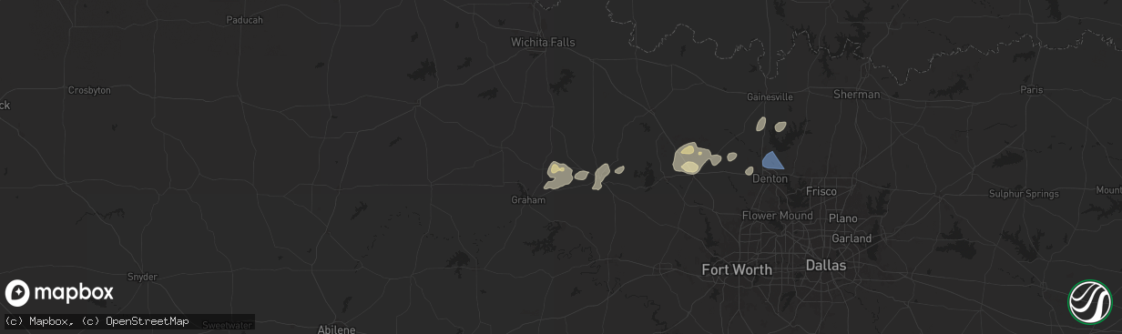 Hail map in Jermyn, TX on April 30, 2025