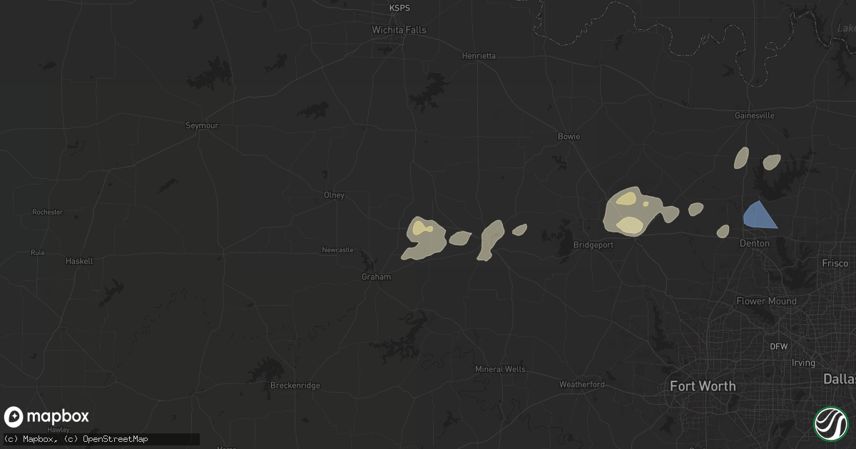 Hail map in Jermyn, TX on April 30, 2025