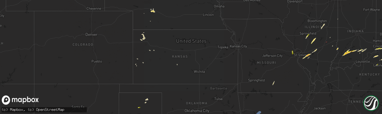 Hail map in Kansas on April 30, 2025