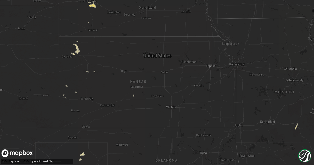 Hail map in Kansas on April 30, 2025