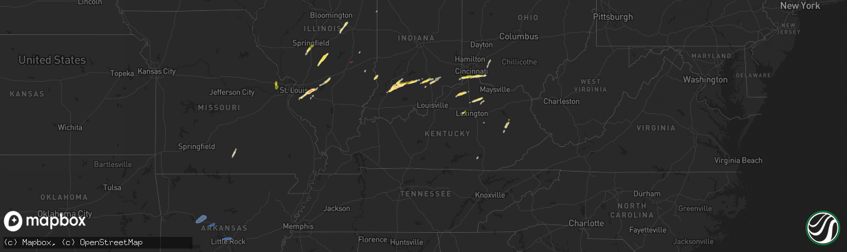 Hail map in Kentucky on April 30, 2025