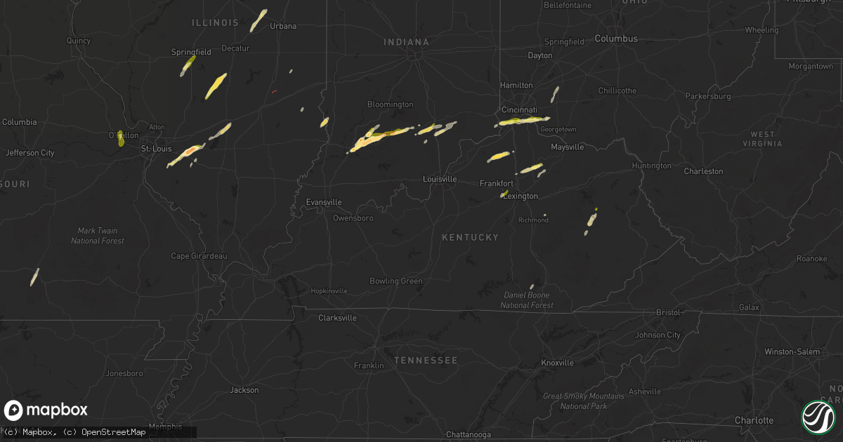 Hail map in Kentucky on April 30, 2025