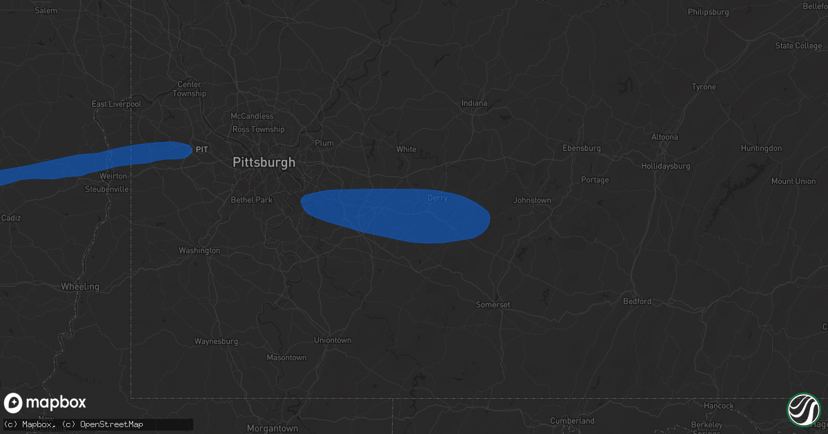 Hail map in Latrobe, PA on April 30, 2025