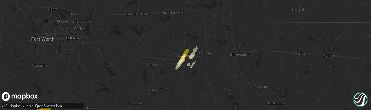 Hail map in Longview, TX on April 30, 2025