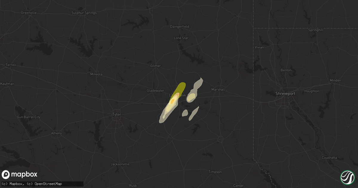 Hail map in Longview, TX on April 30, 2025