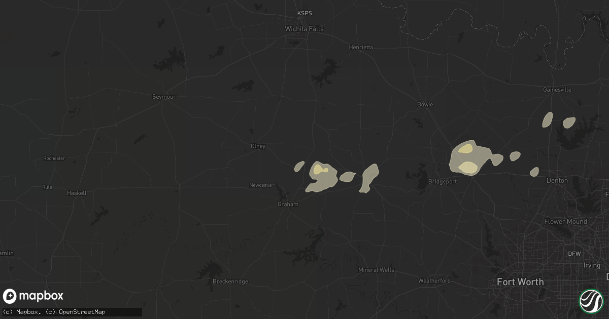 Hail map in Loving, TX on April 30, 2025