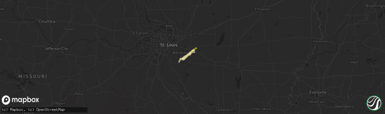 Hail map in Mascoutah, IL on April 30, 2025