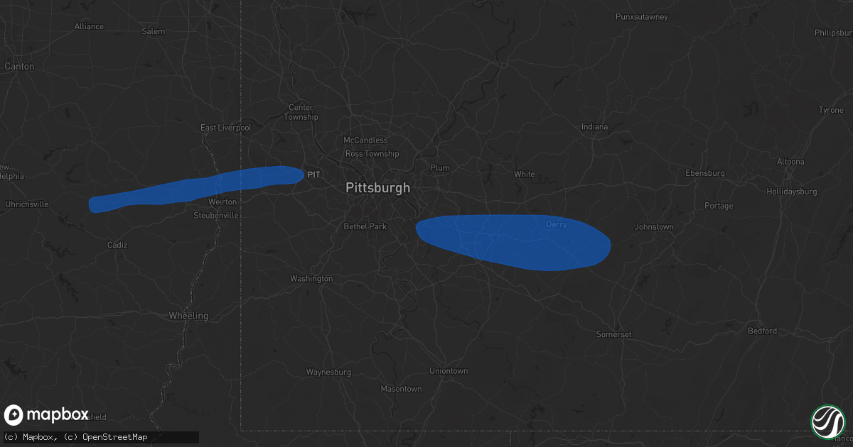 Hail map in Mckeesport, PA on April 30, 2025