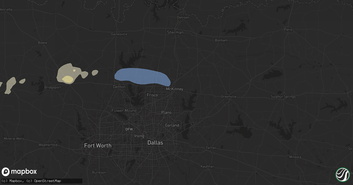 Hail map in Mckinney, TX on April 30, 2025