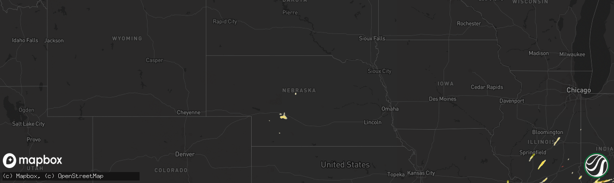 Hail map in Nebraska on April 30, 2025