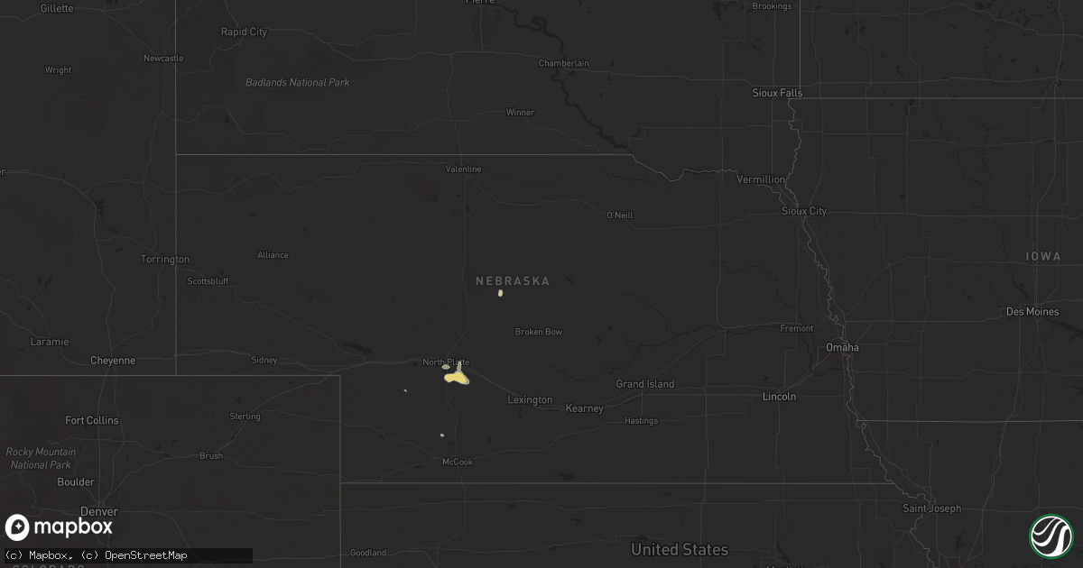 Hail map in Nebraska on April 30, 2025
