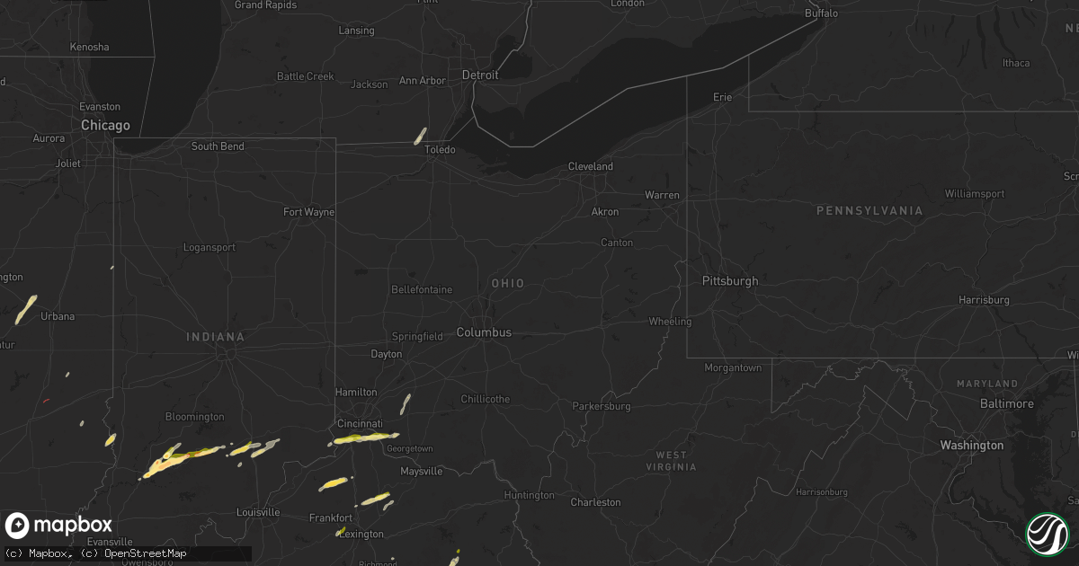 Hail map in Ohio on April 30, 2025