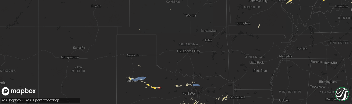 Hail map in Oklahoma on April 30, 2025