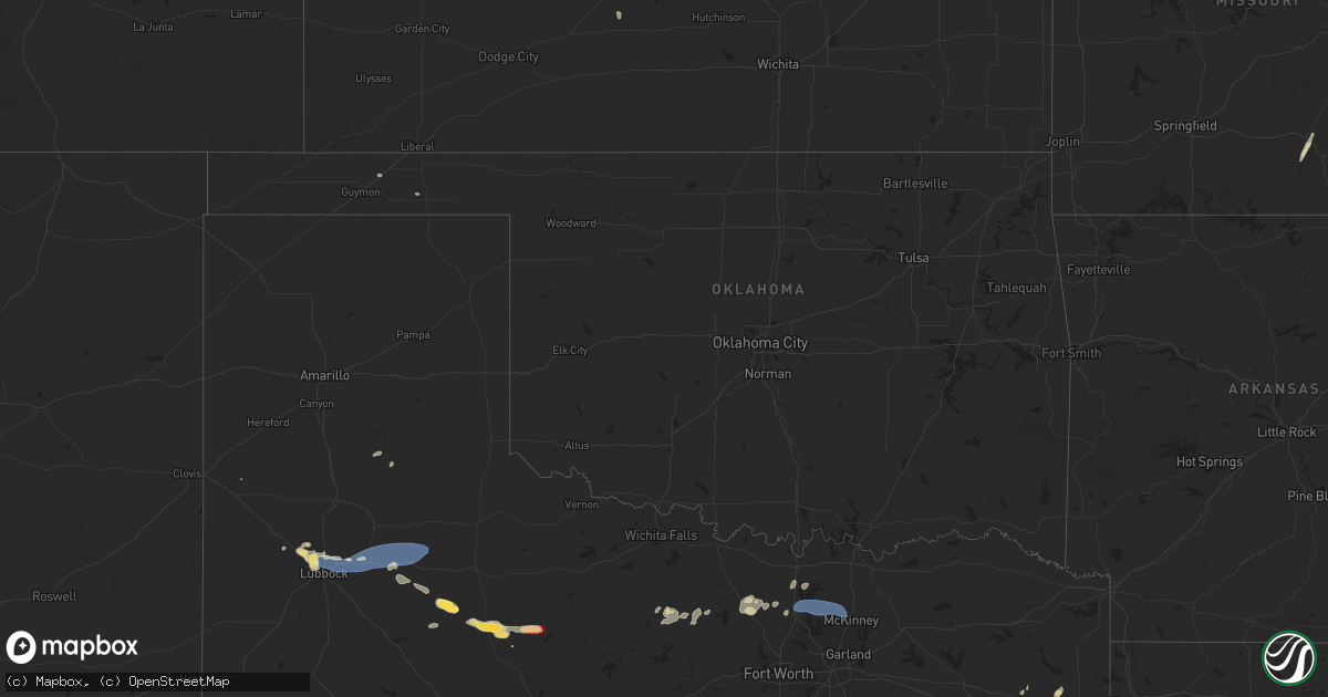 Hail map in Oklahoma on April 30, 2025