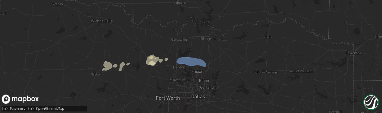 Hail map in Pilot Point, TX on April 30, 2025