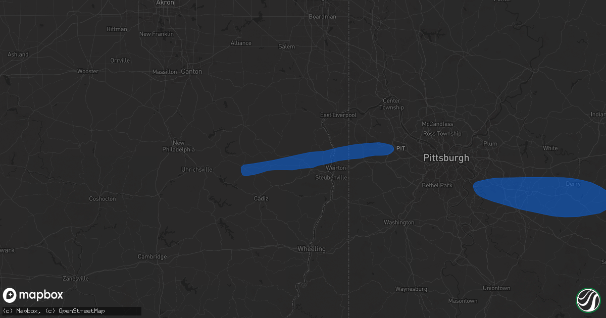 Hail map in Richmond, OH on April 30, 2025
